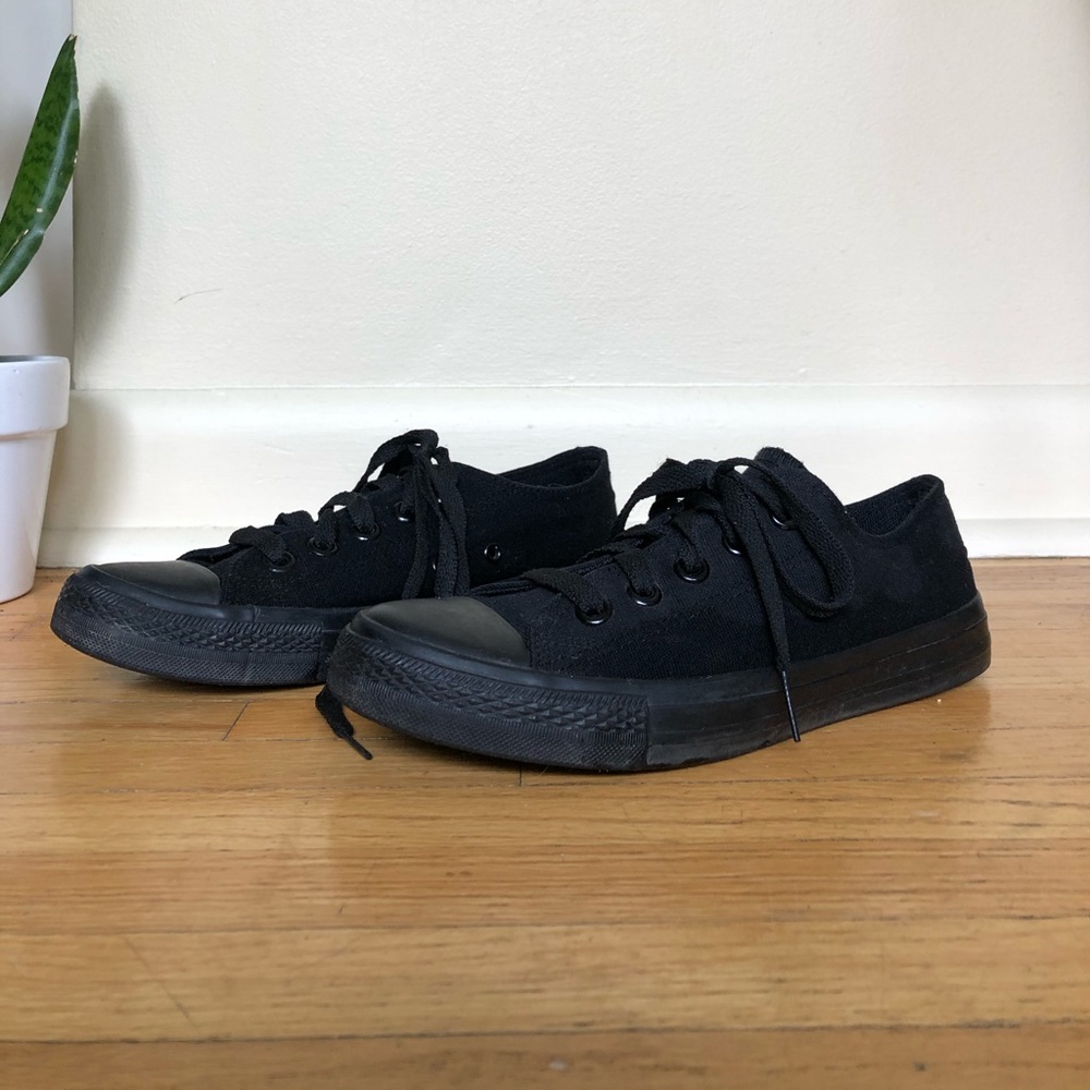 Sold- CONVERSE Black Chuck Taylors - Picture 3 of 9